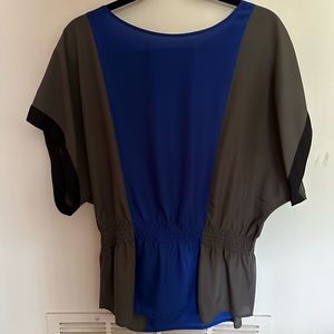 The Limited- black blue and gray blouse Size S